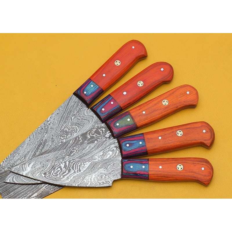 Exclusive Handmade Damascus Kitchen Knives Set Of 5 3
