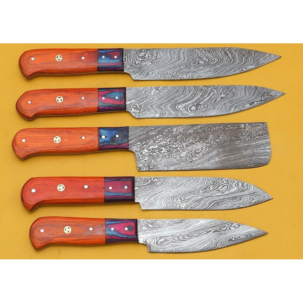 Exclusive Handmade Damascus Kitchen Knives Set Of 5 0