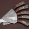 Damascus Steel 5Piece Chef Knife Set Hand Forged With Wood Handle 2