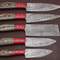 HandForged Damascus Steel Chef Knife Set Of 5 With Pakka Wood Handles 2