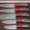 HandForged Damascus Steel Chef Knife Set Of 5 With Pakka Wood Handles 0