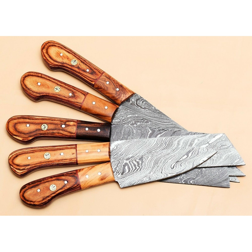 Luxury Handmade Damascus Kitchen Knife Collection 5Piece Set 3