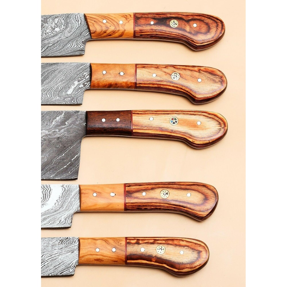 Luxury Handmade Damascus Kitchen Knife Collection 5Piece Set 2