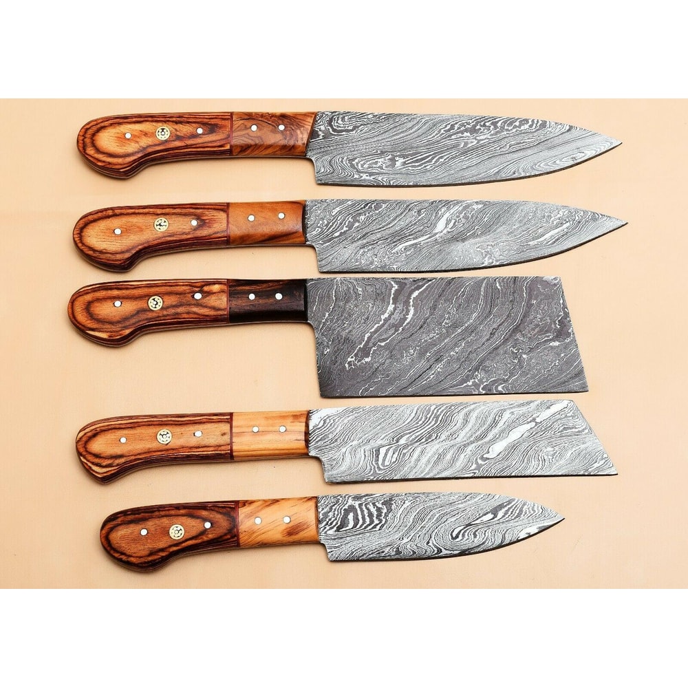 Luxury Handmade Damascus Kitchen Knife Collection 5Piece Set 1