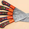 Damascus Steel 5 Chef Knives Set Elegant Pakka Wood Grip 3
