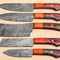 Damascus Steel 5 Chef Knives Set Elegant Pakka Wood Grip 2