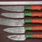 Artisan Damascus Kitchen Knives Set With Pakka Wood Handles 5 Pc 0