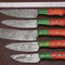 Artisan Damascus Kitchen Knives Set With Pakka Wood Handles 5 Pc 0