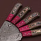 Timeless Craftsmanship Damascus Steel Chef Knife Set With Wooden Handle 3