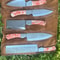 5 PCS Handmade D2 Steel Chef Knife Set With Resin Handle Leather Bag 0