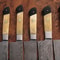Custom Handmade Damascus Steel Kitchen Knife Set Bone Horn Handle 1