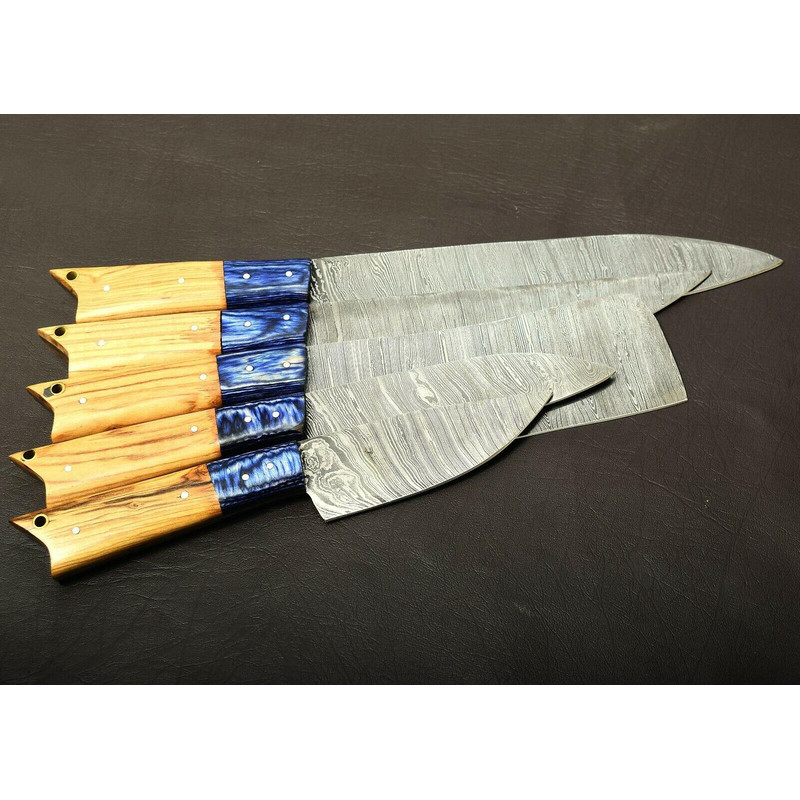 Handmade Damascus Steel Chef Knife Kitchen Set With Popular Wood Handle 3