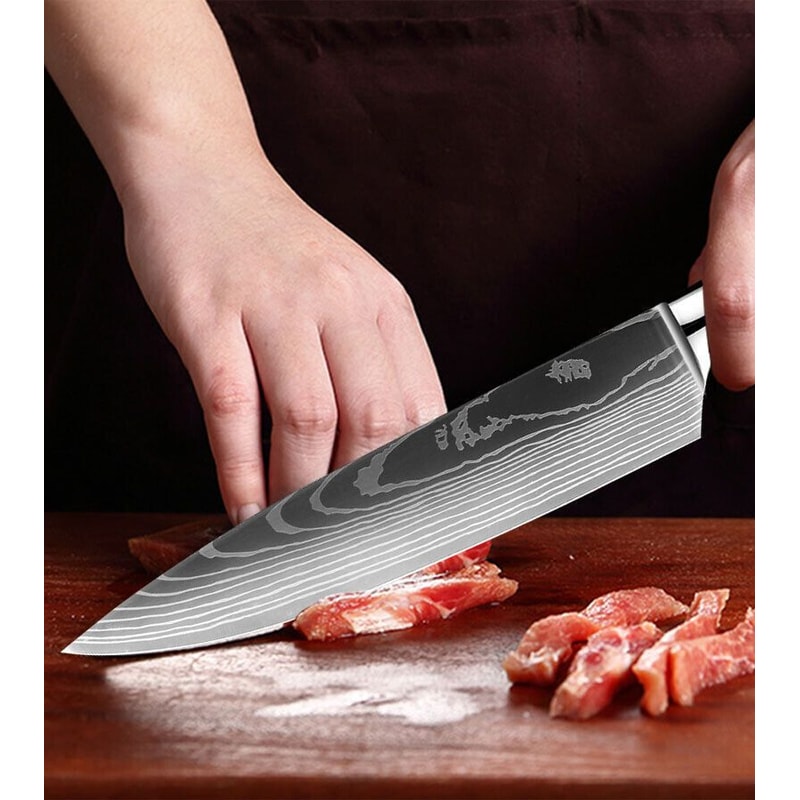 Premium Japanese Style Damascus Steel Chef Knives Set Of 6 With Case 3