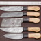Professional Damascus Chef Knives Set With Leather Sheath 1