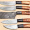 5Piece Handmade Damascus Kitchen Knife Set Pakka Wood Grip 0