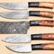 5Piece Handmade Damascus Kitchen Knife Set Pakka Wood Grip 0