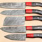 Damascus Steel Kitchen Chef Knives Set With Wooden Handles 1
