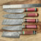 Handmade Damascus Steel Chef Knife Set With Leather Bag Kitchen Knives 0