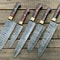 Artisan Handmade Damascus Steel Chef Knife Set With 5 Knives 0