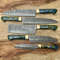 Professional 5Piece Damascus Kitchen Knife Set Resin Handle Design 1