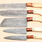 Handmade Damascus Steel Chef Knife Set Of 5 With Bone Handle 3