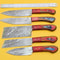 Handmade Damascus Steel Chef Knife Set With Elegant Pakka Wood Handles 1