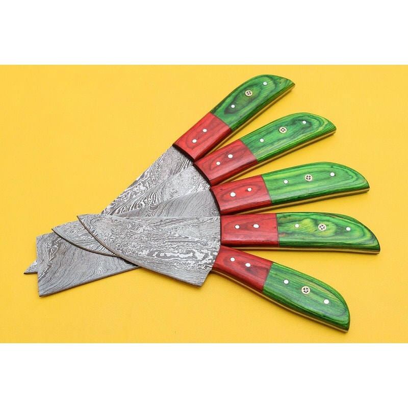 Damascus Steel Chef Knives Set Handmade Kitchen Knives With Pakka Wood 2