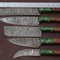 Handmade Damascus Steel Chef Knives Set Kitchen Knife Set With Pakka Wood Handles 0
