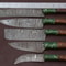 Handmade Damascus Steel Chef Knives Set Kitchen Knife Set With Pakka Wood Handles 1