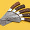 Handmade Damascus Steel Chef Knife Set Rose Wood Handle Kitchen Knives 2