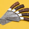 Handmade Damascus Steel Chef Knife Set Rose Wood Handle Kitchen Knives 2