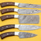 Handmade Damascus Steel Chef Knife Set Rose Wood Handle Kitchen Knives 0