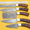 Handmade Damascus Steel Chef Knife Set Rose Wood Handle Kitchen Knives 1