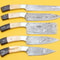 Handmade Damascus Steel Chef Knife Set Bone Handle Kitchen Knives 0