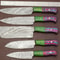 Handmade Damascus Steel Chef Knife Set Wood Handle Kitchen Knives 2