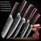 5PC Japanese Style Chef Knife Set Laser Damascus Pattern HighCarbon Steel 0