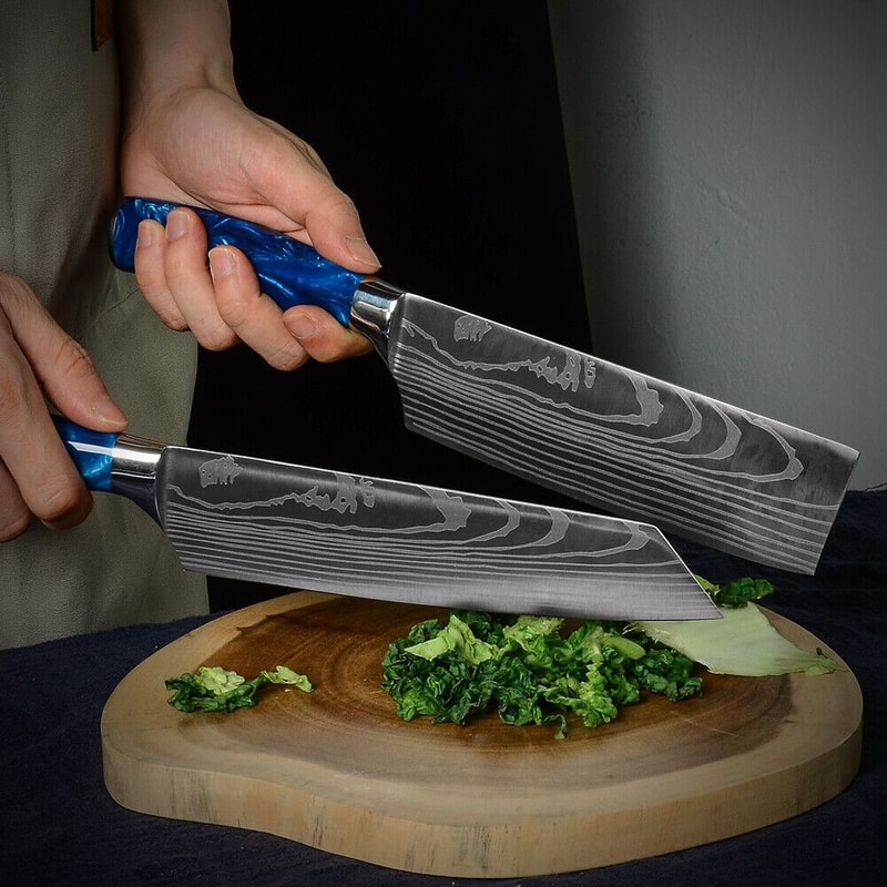 Premium Japanese Style Kitchen Knife Set 5PC Laser Damascus Steel Chef Knives 1