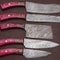 Handmade Damascus Steel Chef Knife Set With Pakka Wood Handle Sheath 0