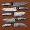 Handmade Damascus Chef Knife Set Of 5 Resin Art Handle Kitchen Knives 2