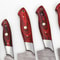 Handmade Damascus 5Piece Chef Knife Set Red Dollar Wood Handle Custom Kitchen Knives 3