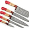 Handmade Damascus 5Piece Chef Knife Set Dollar Wood Handle 3