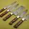 Handmade Damascus Steel Chef Knife Set Lot Of 5 Full Tang Kitchen Knives With Hardwood Handle 3
