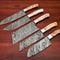 Custom Handmade Damascus Chef Knives Set Of 5 Professional Kitchen Knife Collection 0