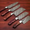 Damascus Steel Kitchen Knives 5Piece Handmade Chef Knife Set With Hardwood Handle 2