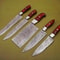 Full Tang Damascus Steel Chef Knife Set Handmade 5Piece Kitchen Knives Collection 0