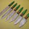 Lot Of 6 Custom Damascus Chef Knives Full Tang Kitchen Skinning Set 0