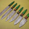 Lot Of 6 Custom Damascus Chef Knives Full Tang Kitchen Skinning Set 0