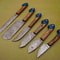 Lot Of 6 Custom Damascus Chef Knives Full Tang Kitchen Set 2