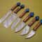 Lot Of 6 Custom Damascus Chef Knives Full Tang Kitchen Set 0