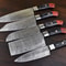 Handmade Damascus Steel 5 Pc Chef Knife Set With Hardwood Handle 4